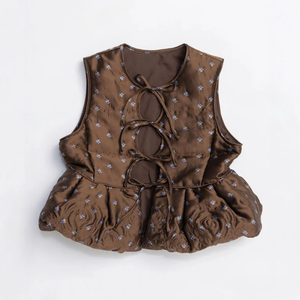 EMBROIDERY PEPLUM VEST (MLT1)