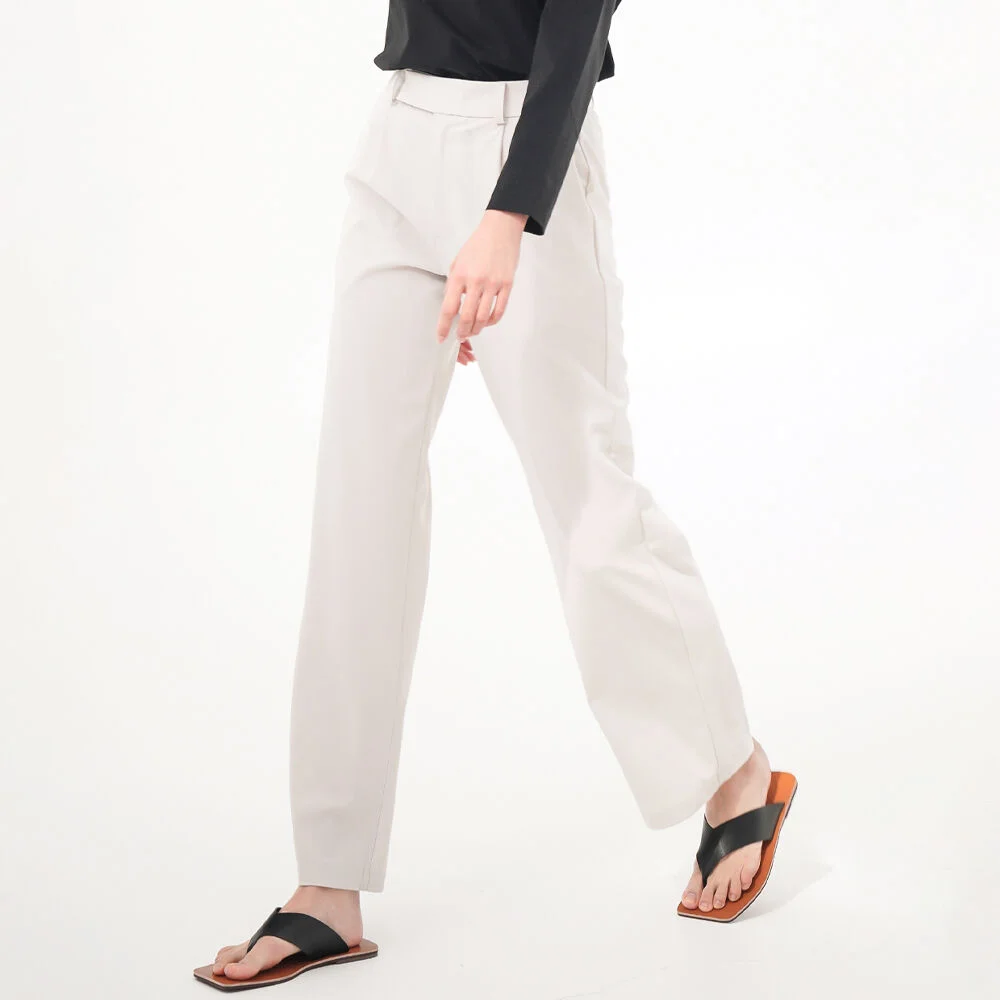 Light Semi Wide Slacks _L.Beige