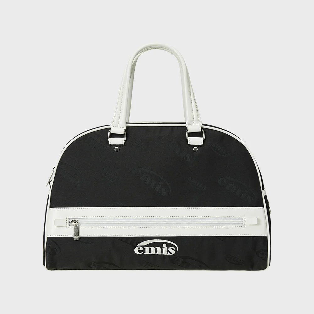 LOGO JACQUARD DUFFLE BAG-BLACK