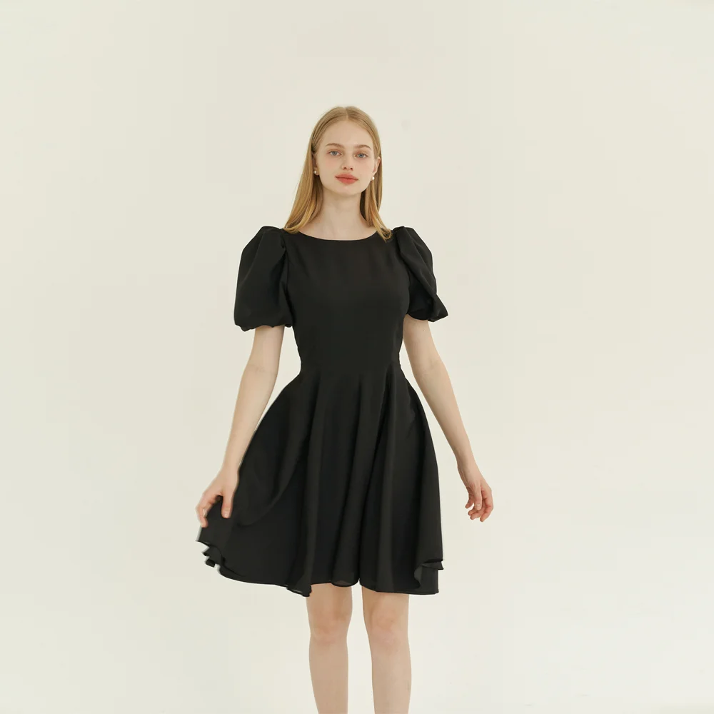 Roman Fairy Puff Dress / Black(3color)