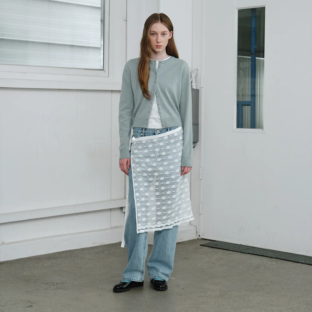 layered wrap long skirt - off white