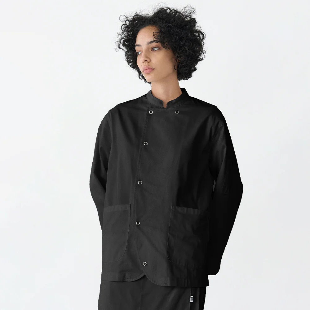 廚師 圓領 外套 (黑色)