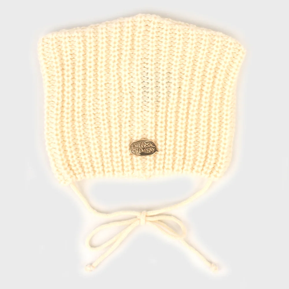 Cat Knit Ivory String Beanie 貓耳冷帽