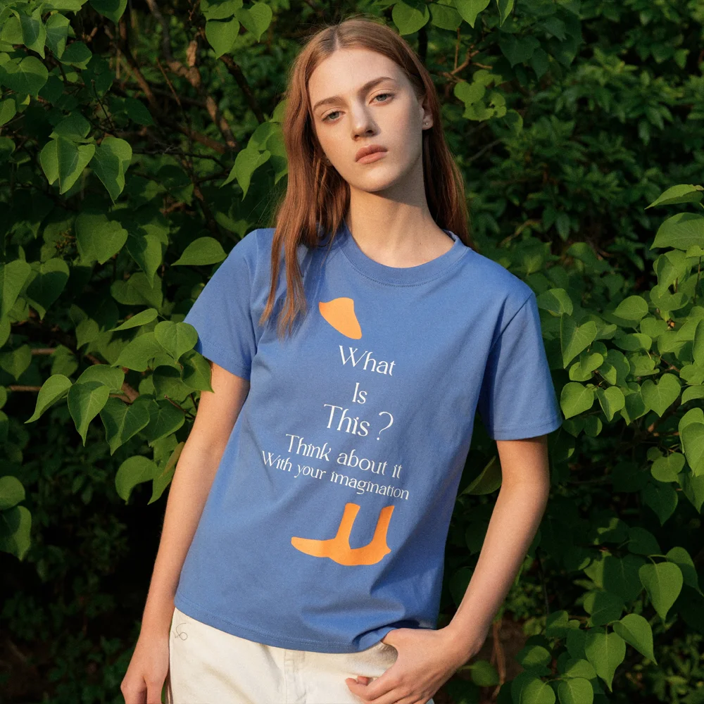 Duck Art Work Printing T-shirt (Blue)