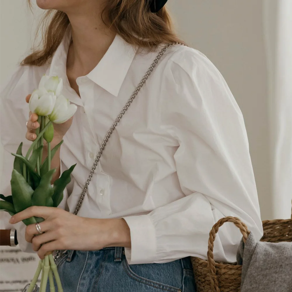 Lena puff shirt (White)