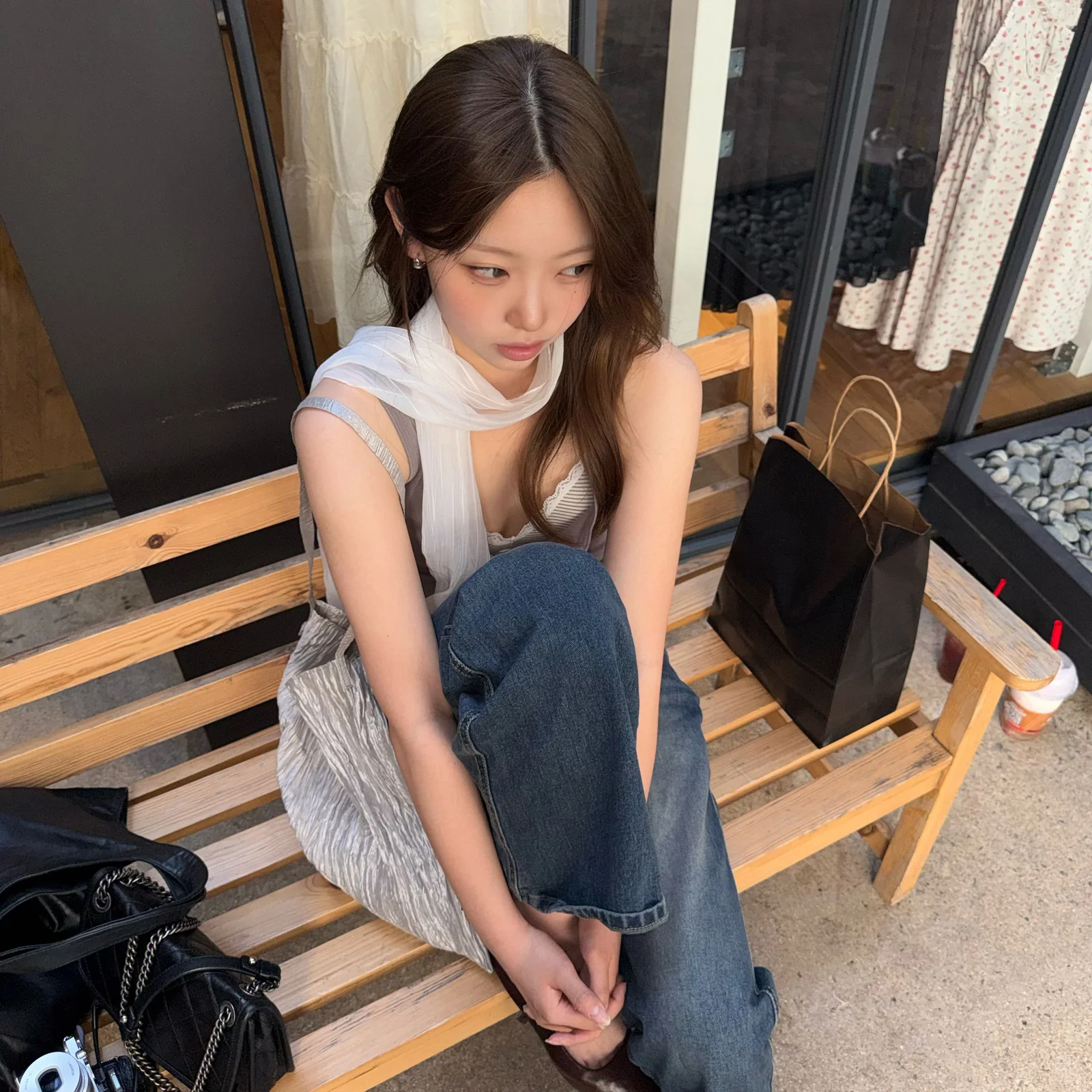 Lumi 透視 絲巾 (white)