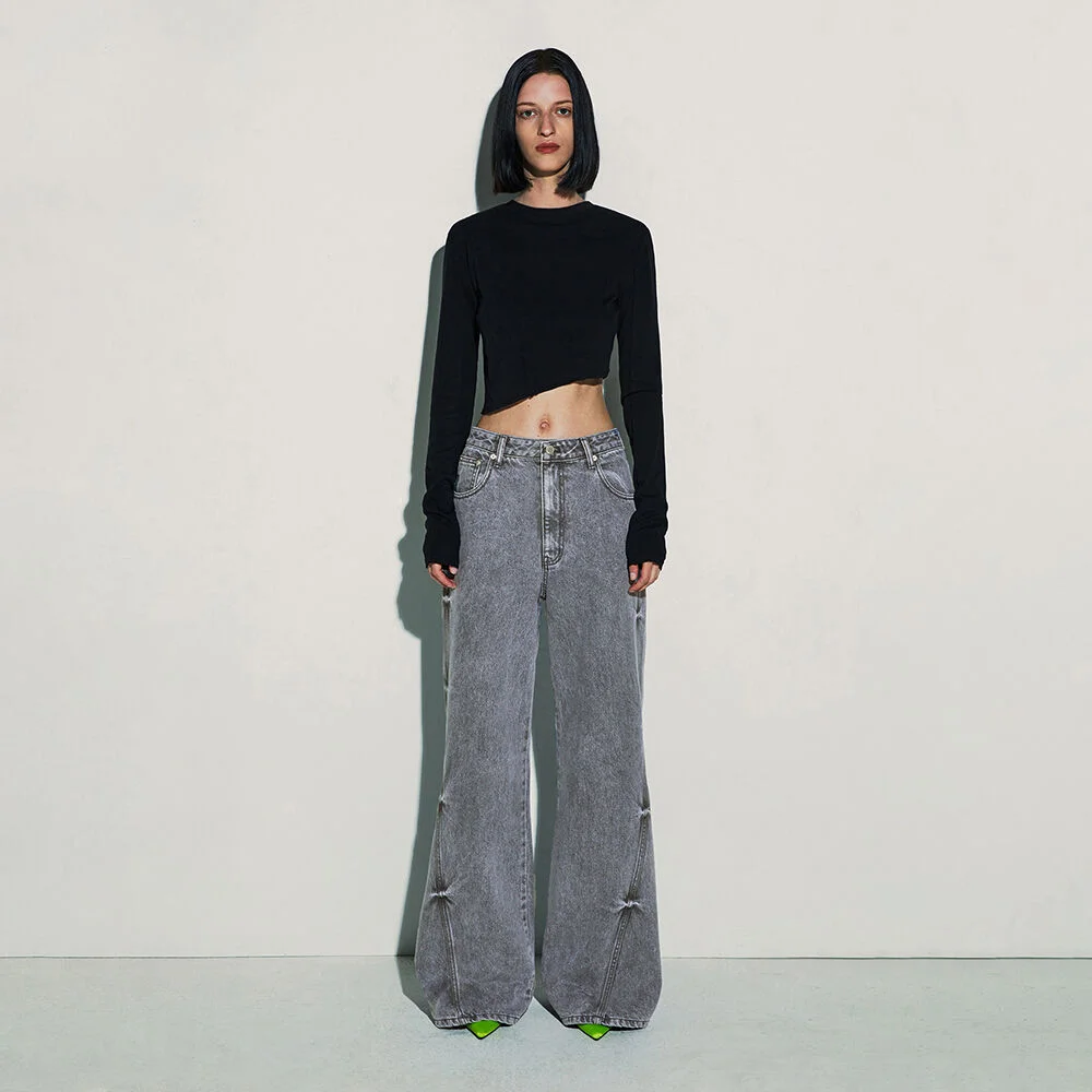 MID RISE WASHING JEANS
