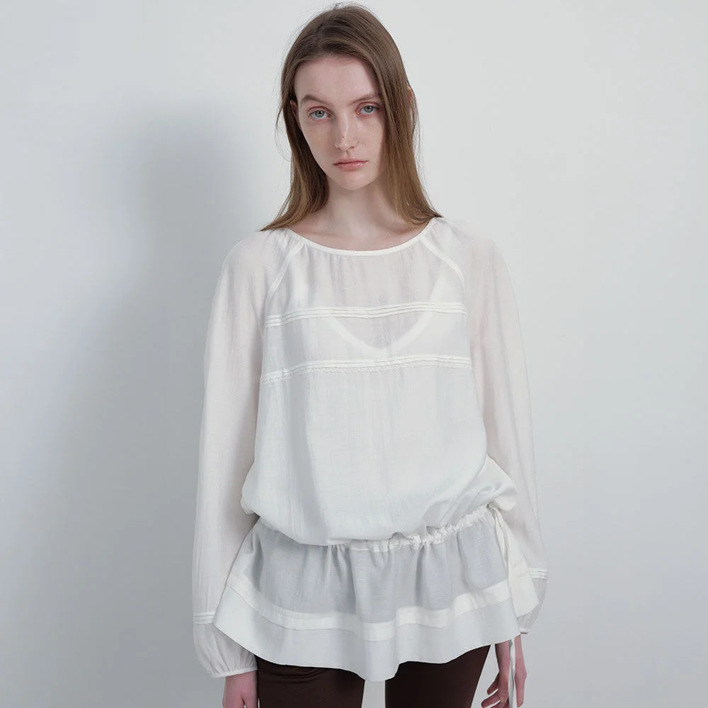 Pintuck Detail Blouse VW6SB311_2color