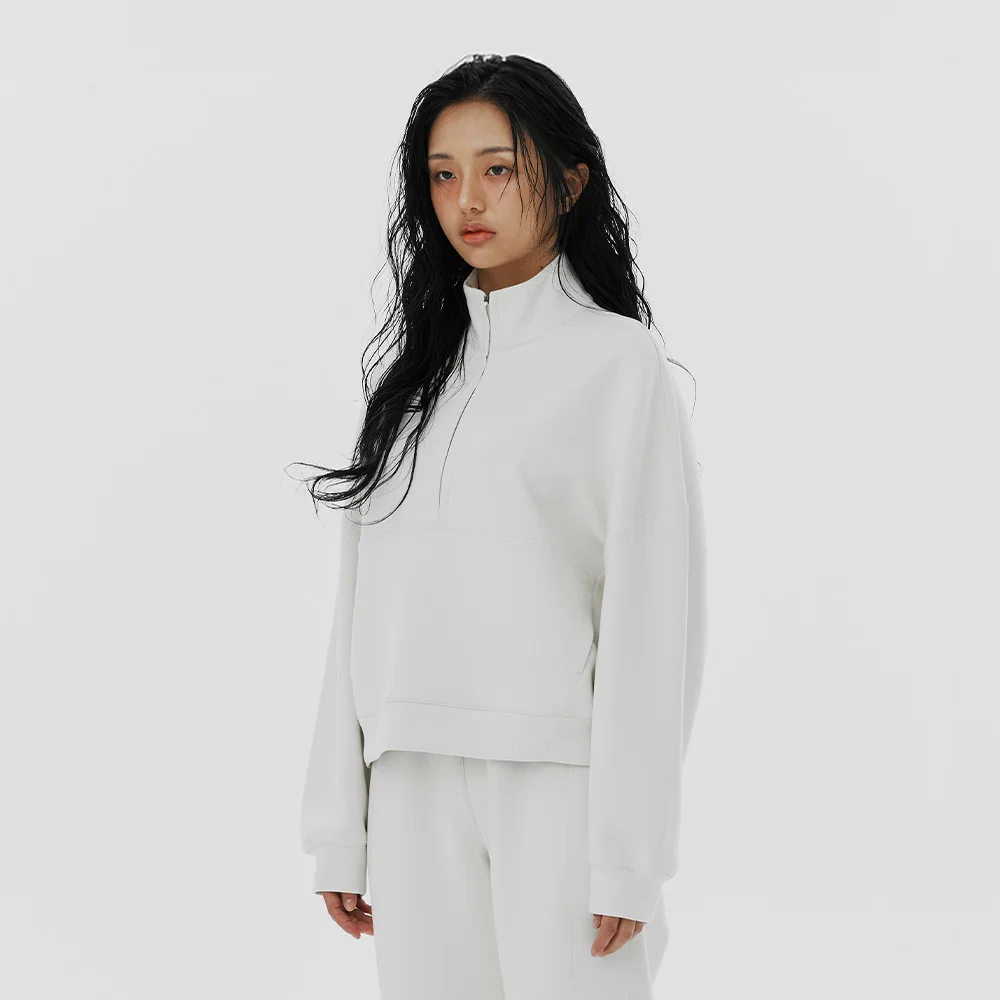 Drift Core 女裝 半拉鏈 上衣-象牙色