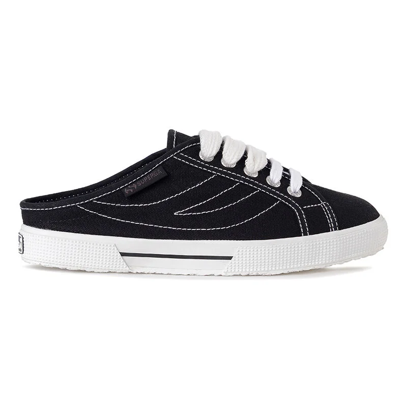 Superga 3061 縫線 穆勒鞋 黑色-白色 S7112MW951