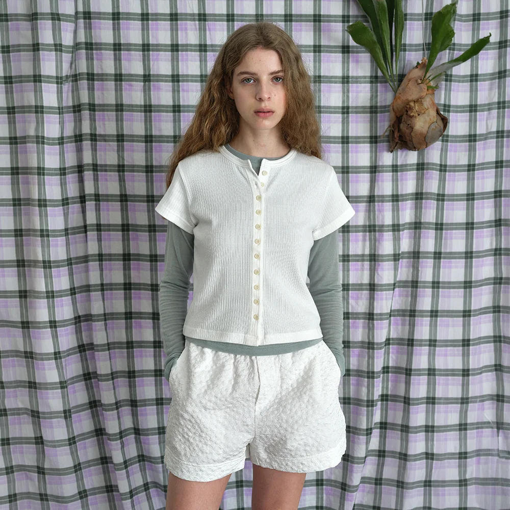 baker embo shorts - ivory