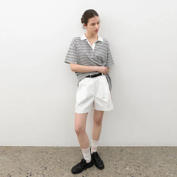 BELTED TWO TUCK SHORT PANTS S (PT-5797)