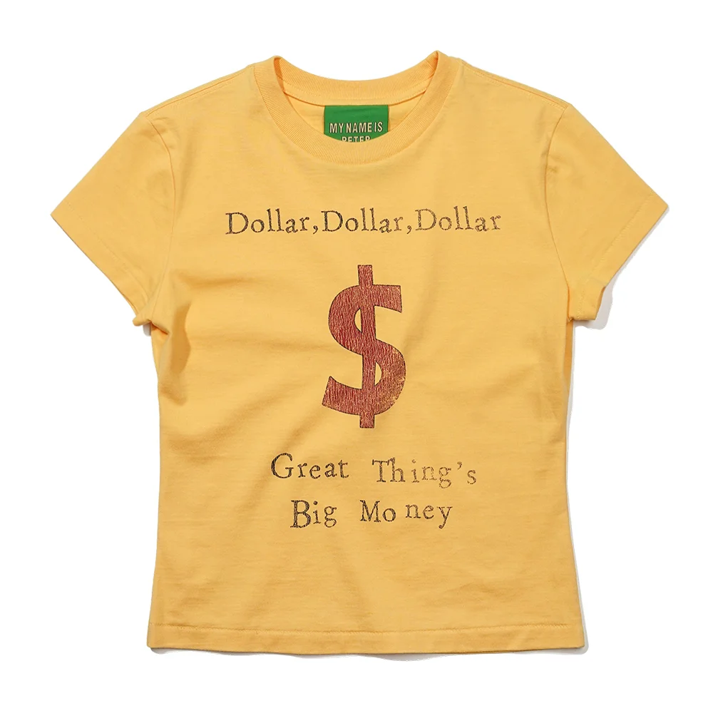 (W) DOLLAR T-SHIRTS - YELLOW