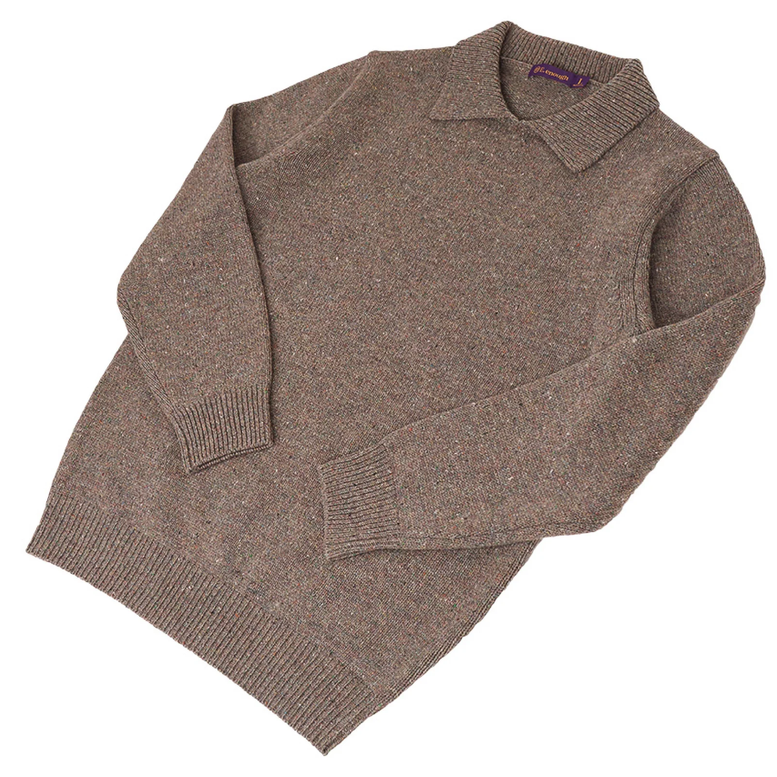 New England Donegal Collar Knit - Wild Sage (Wool 100%)