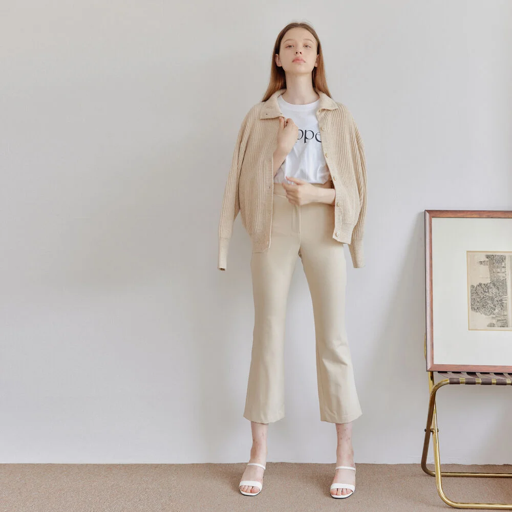 BELL BOTTOM PANTS_BEIGE