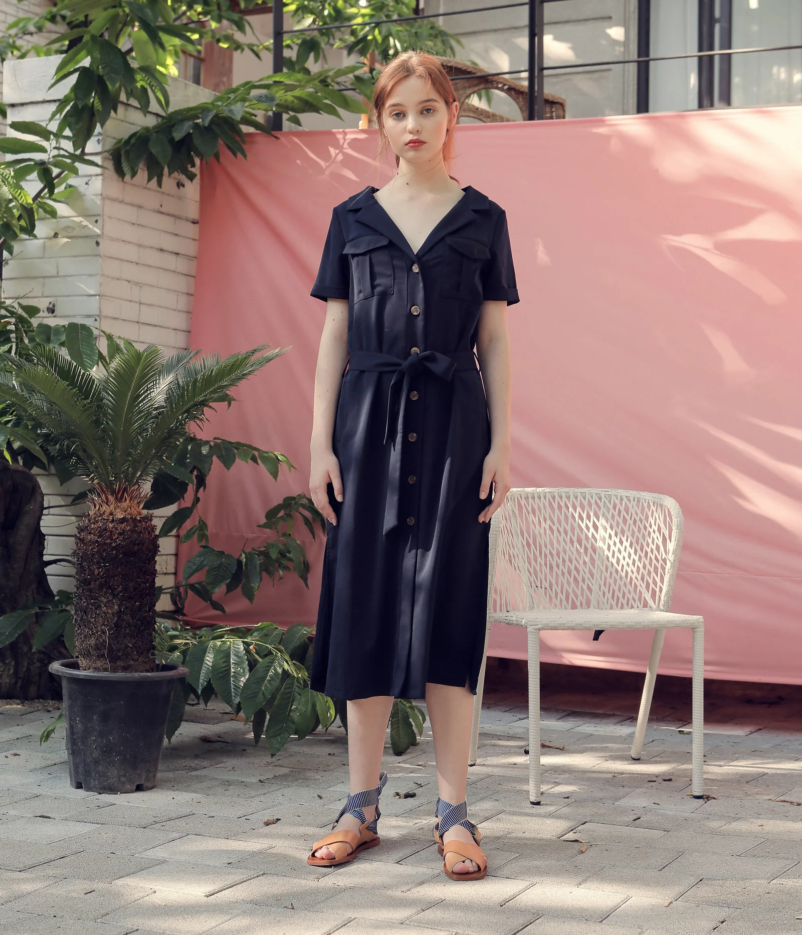 ROBE SHIRTS ONE-PIECE_NAVY