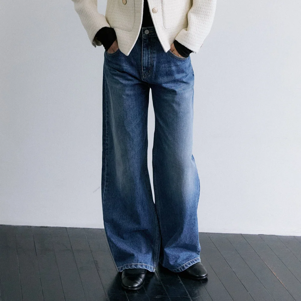 LONG WIDE DENIM PANTS / BLUE