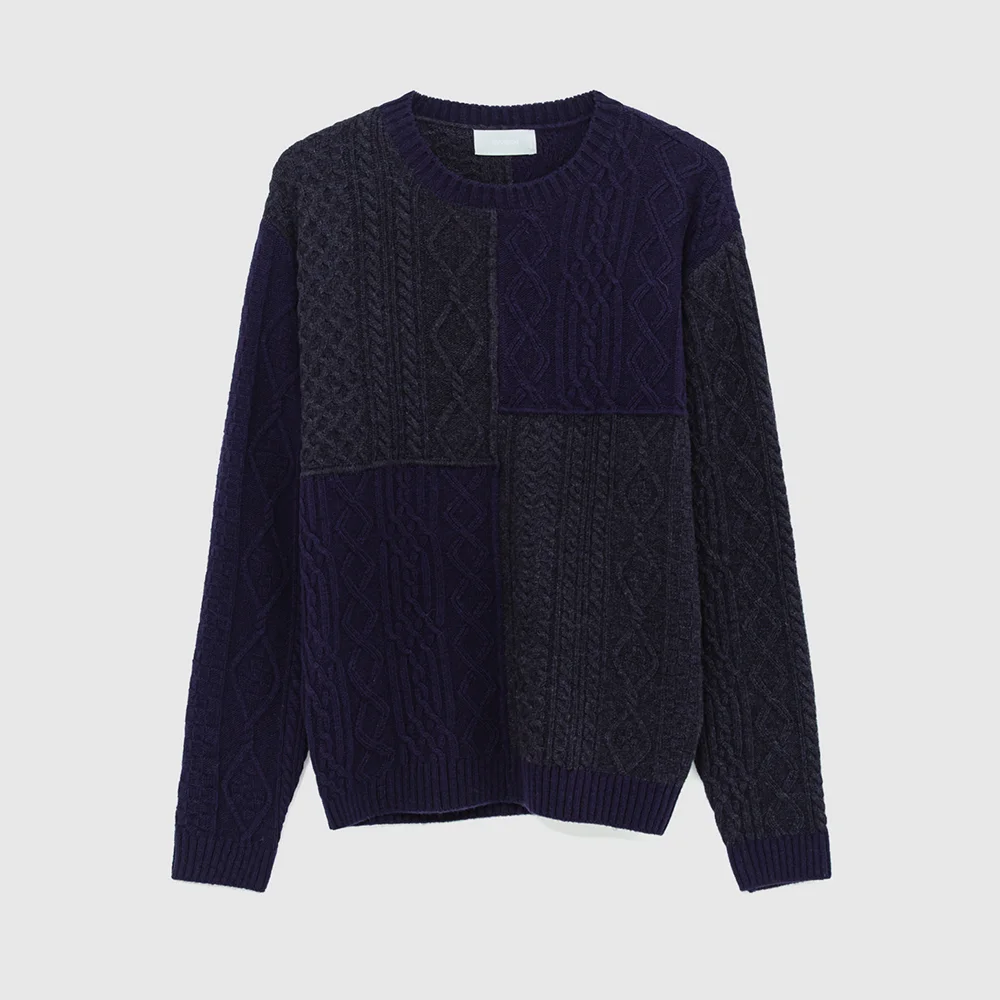 Mixed Cable Knit (Mixed Navy)