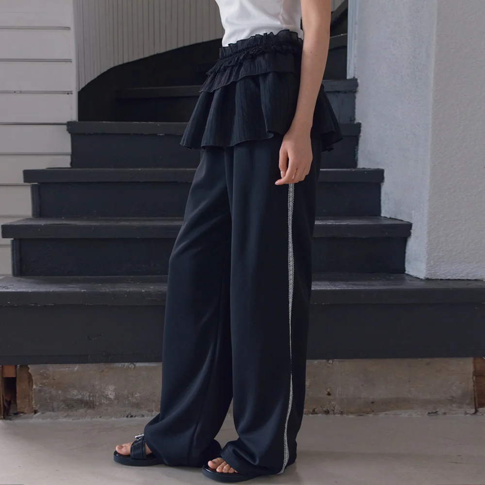 Lace Track Pants (Black)