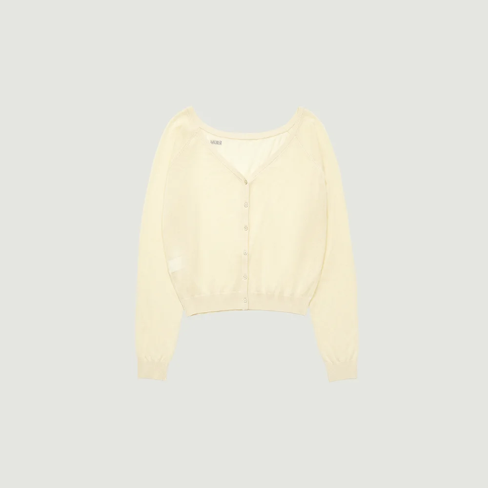 COLETTE OFF-SHOULDER CARDIGAN (CREAM)