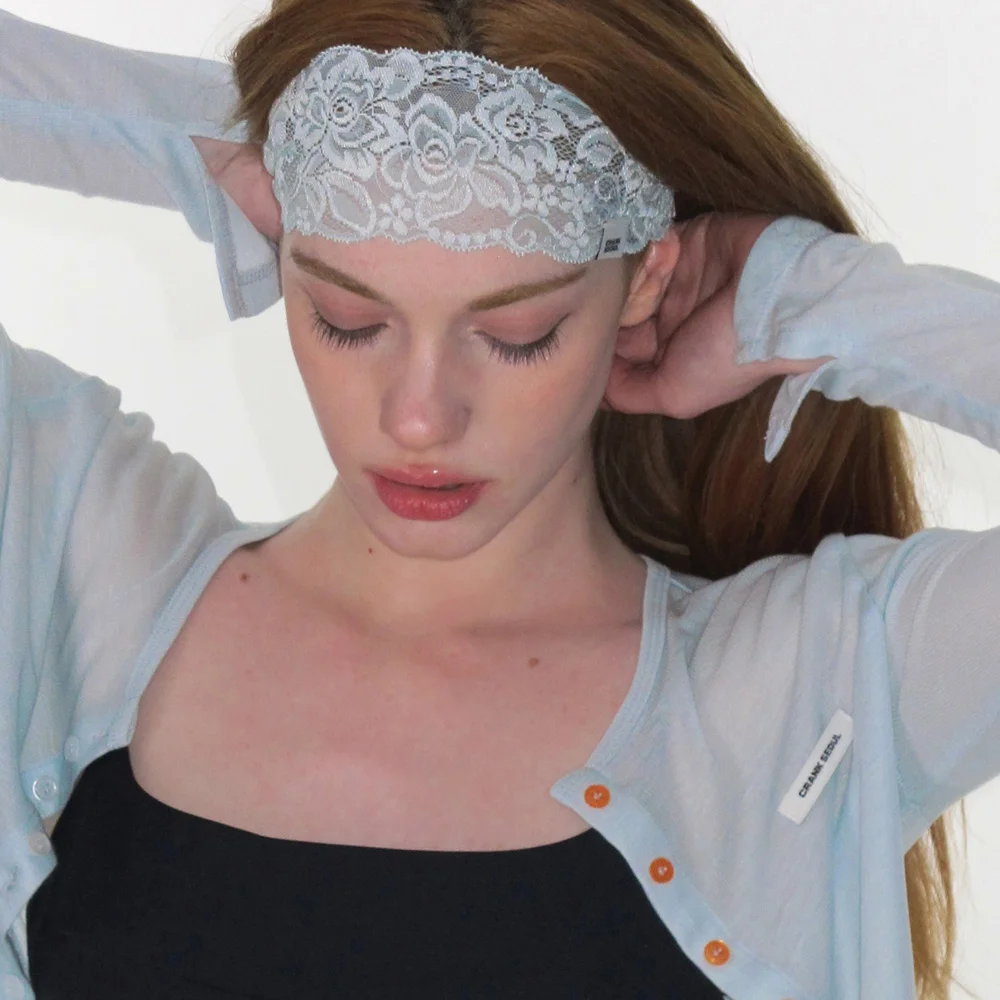 LACE VEIL HEADBAND_MINT