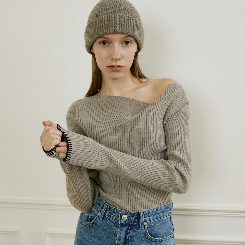 comos 1015 ribbed trimming knit (cocoa)