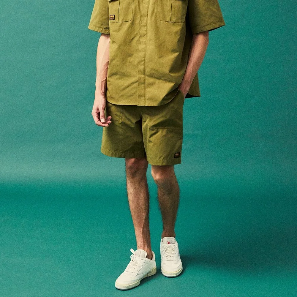 MIL-LABEL POCKET UNIFORM SHORTS PANTS 淺卡其色