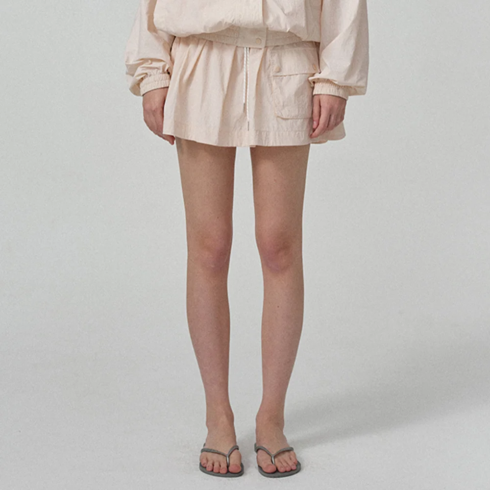 Leon Wind Drawstring Skirt_Pink