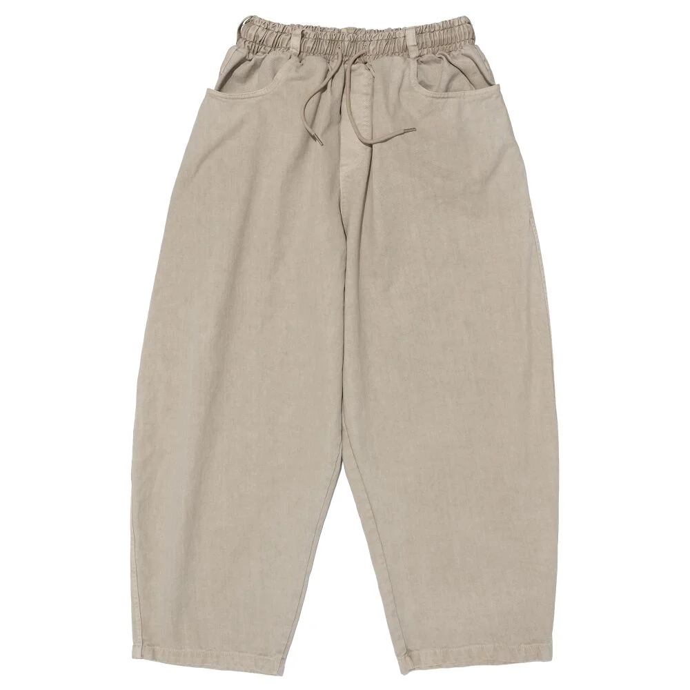 HIGH CURVED PIGMENT PANTS (BEIGE)