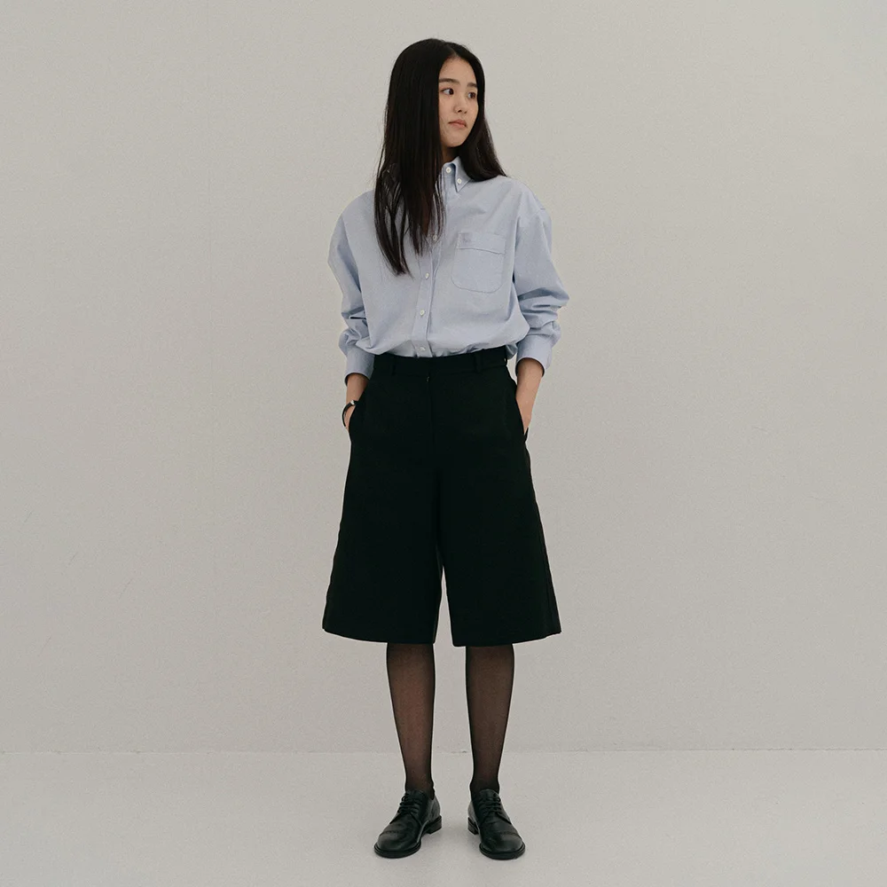 GLASS BERMUDA PANTS (BLACK)