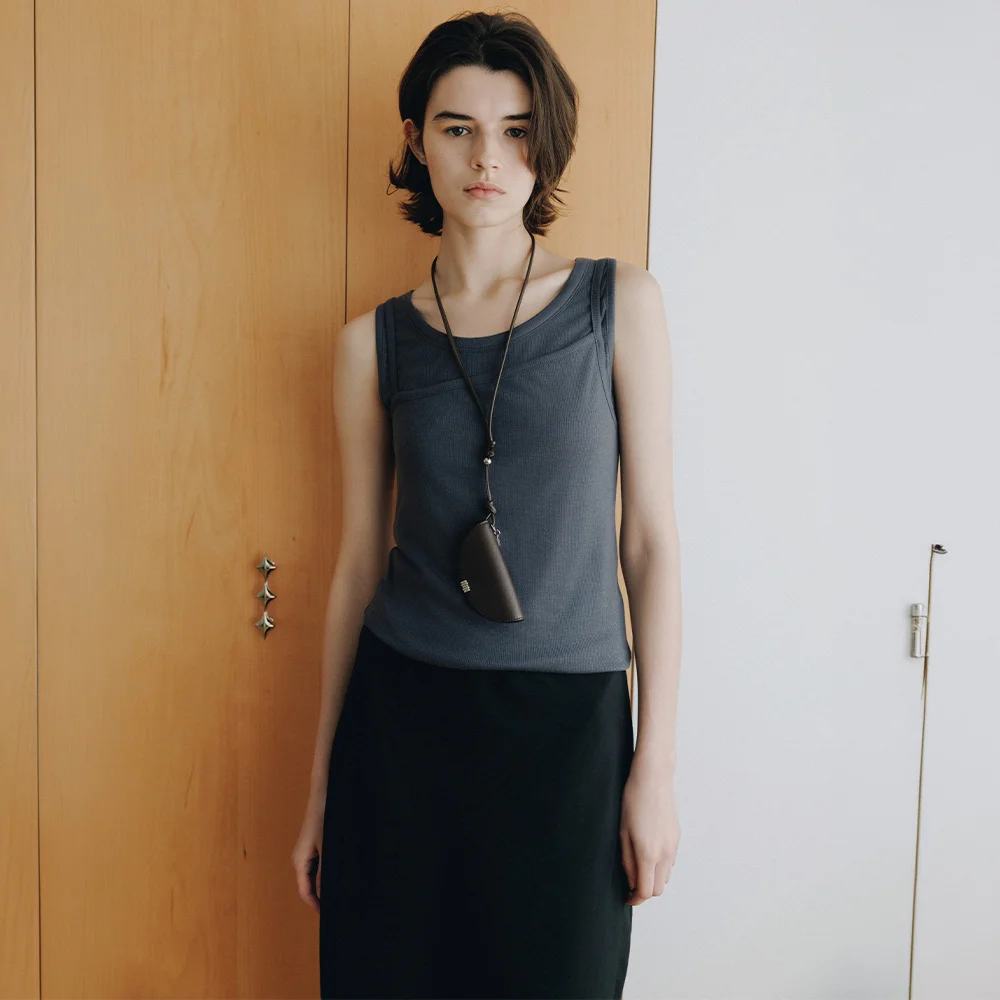 Layered Sleeveless Jersey Top SW6ME758_2color