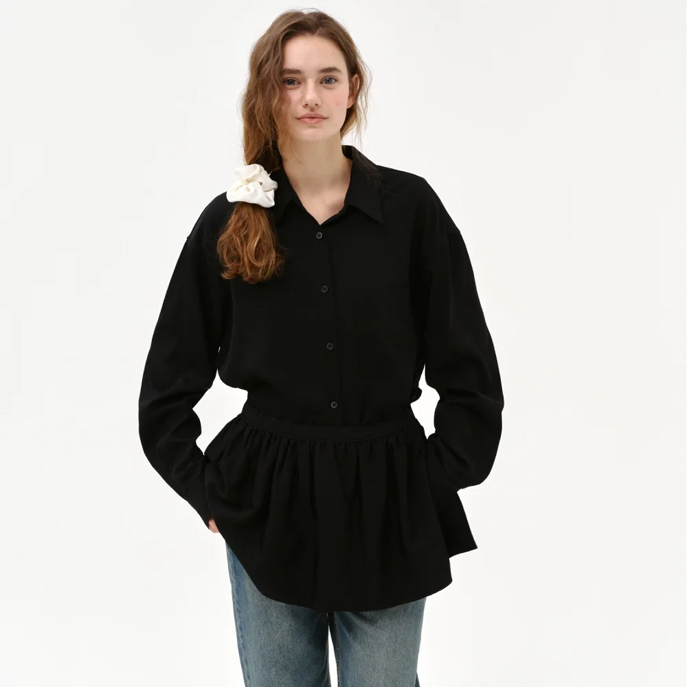 Amlie Loose-Fit Shirt -Skirt_black