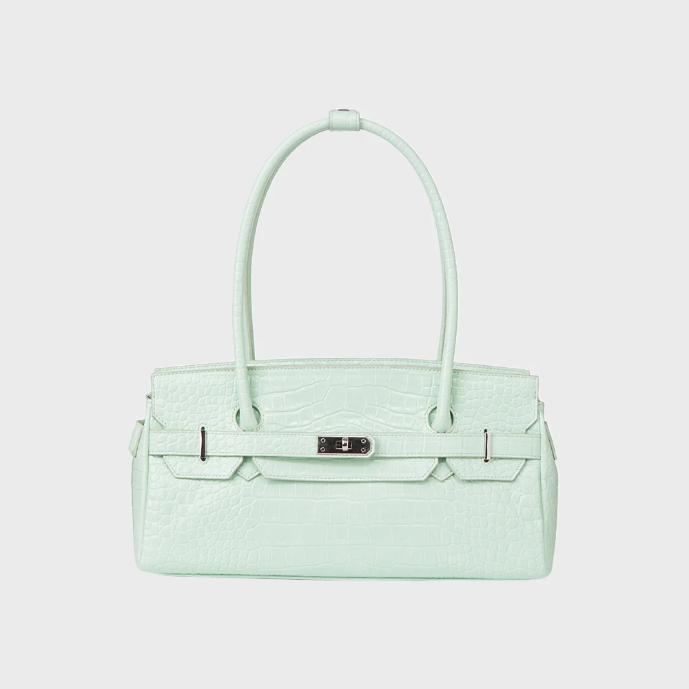 CROCODILE PATTERN TWO-WAY BAG IN MINT