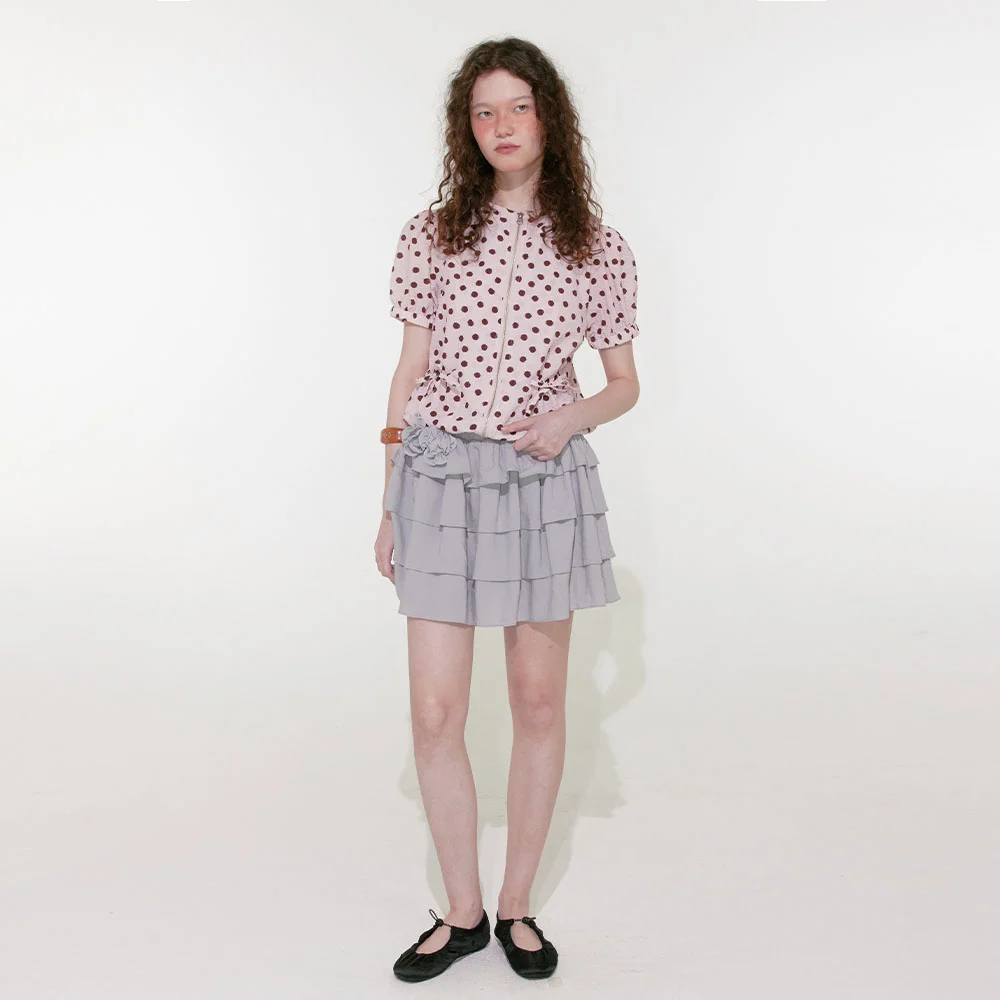 Dot Puff Hoodie (Pink)