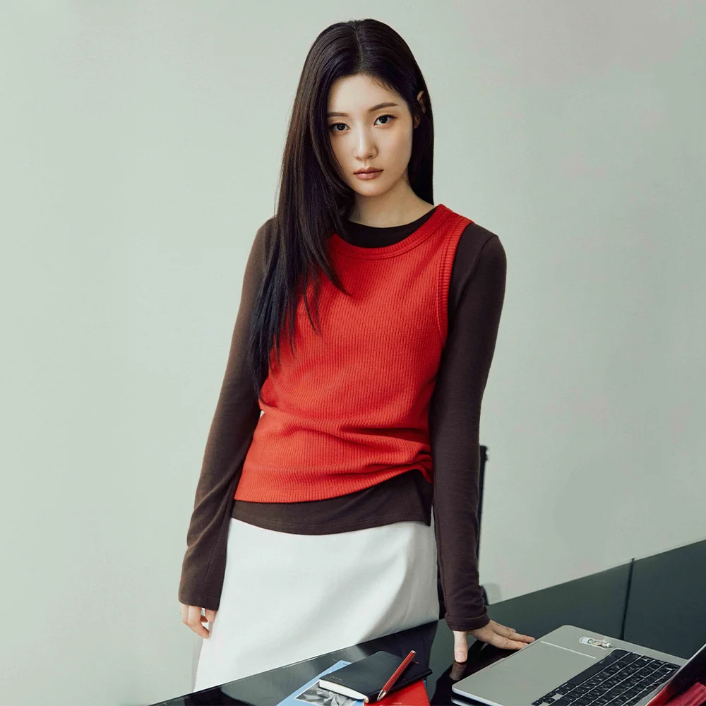 袋 點綴 開衩 T恤 NEW6XE808_5color