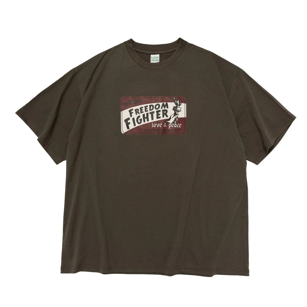 (BIGSIZE) CB FREEDOM FIGHTER SHORT SLEEVE T-SHIRT (KHAKI)