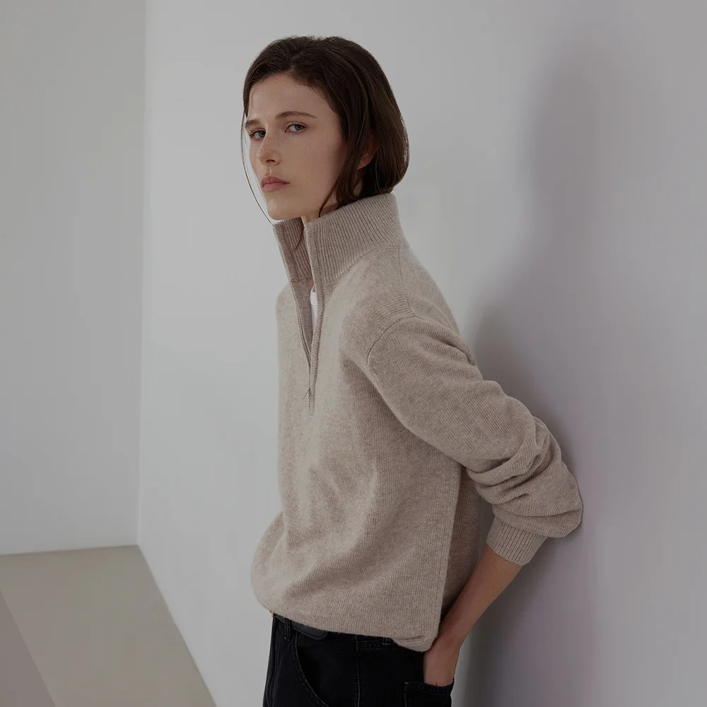 Quarter-Zip Half Mock-Neck Pullover