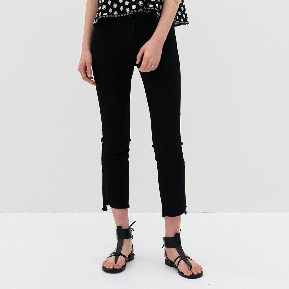 5P Straight-leg stretched black denim