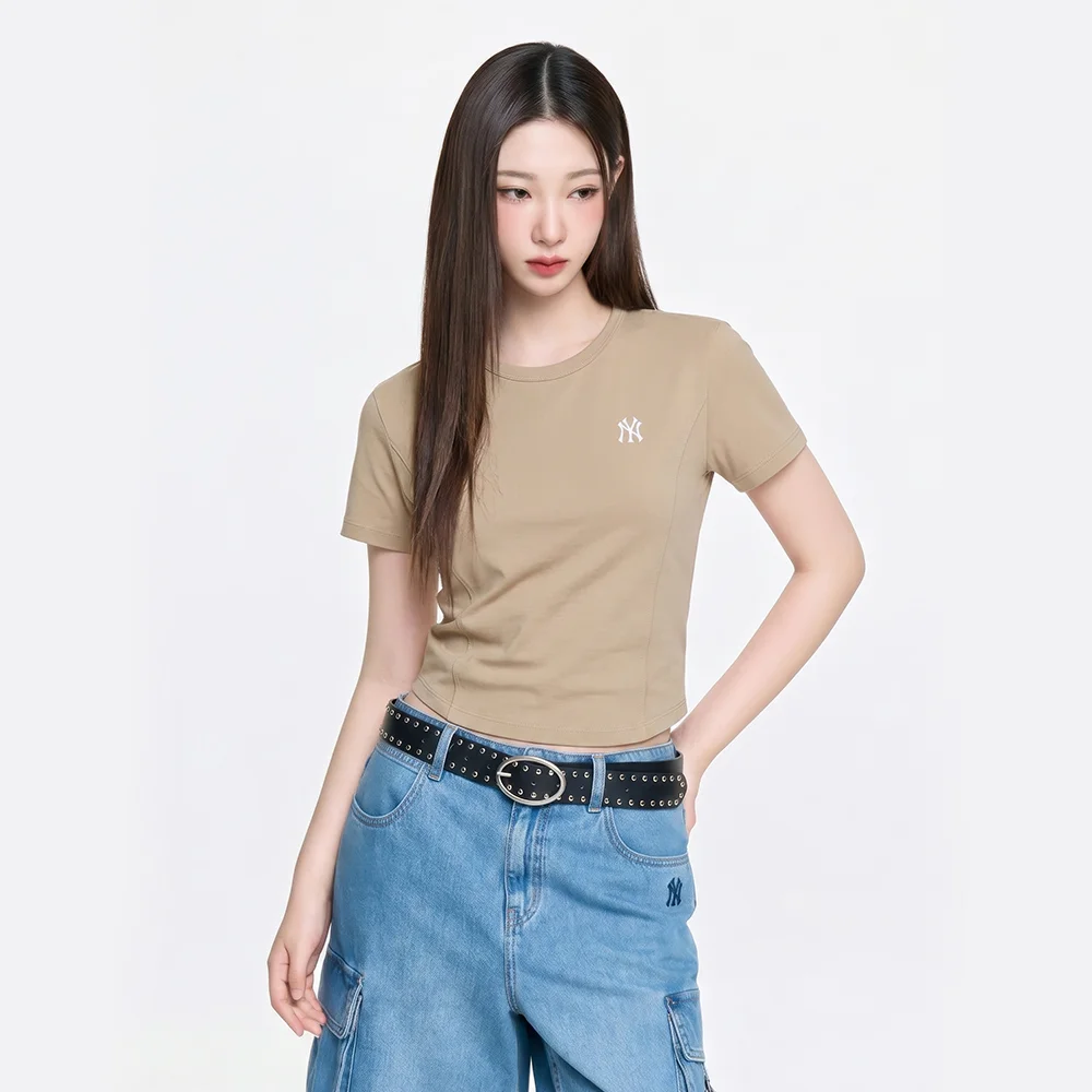 女裝 修身 短版剪裁 蓋袖 短袖 T恤 NY (Mg.Sand)