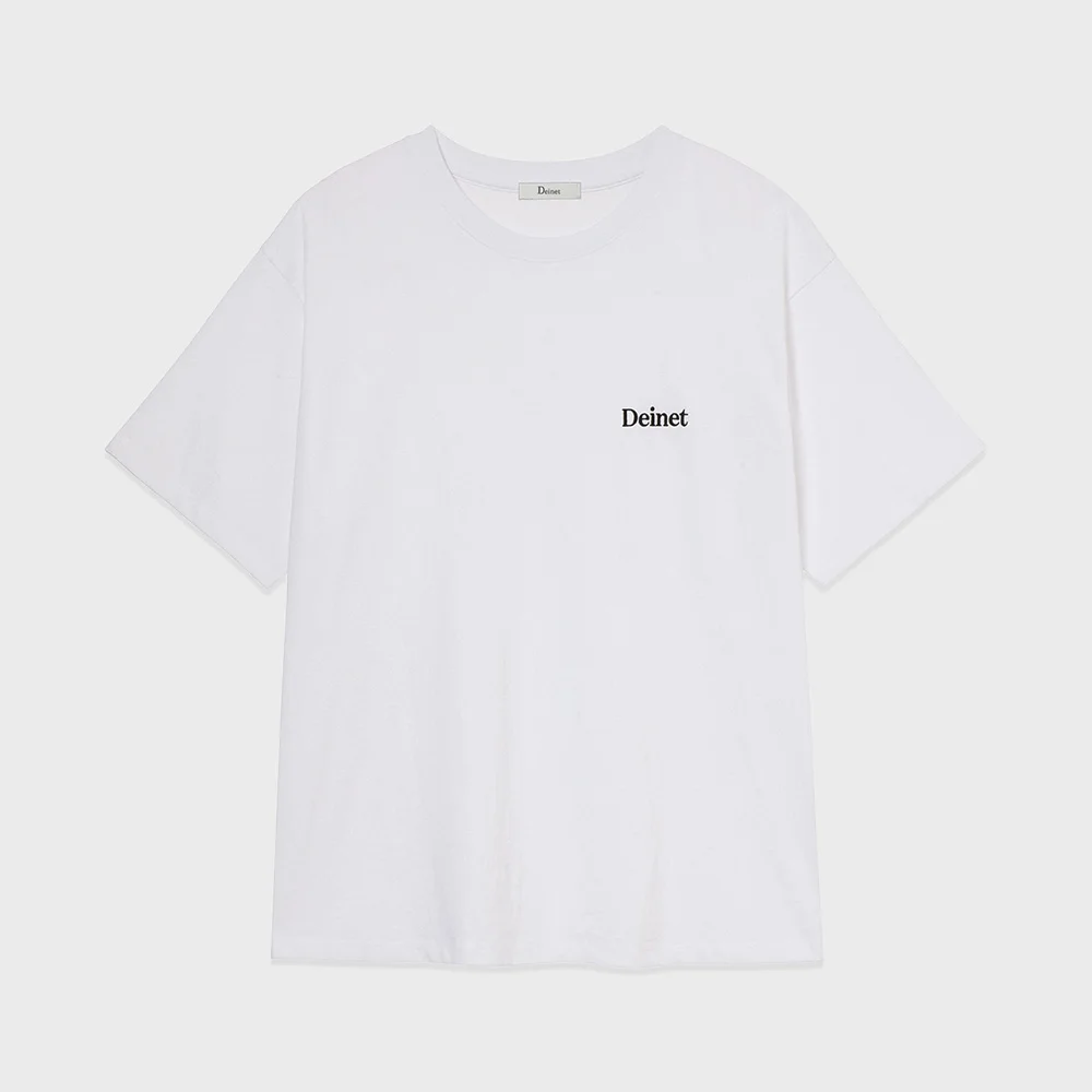 LOGO EMBROIDERY OVERSIZED T-SHIRT IN WHITE