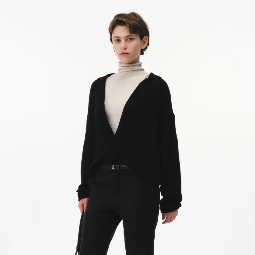 GAVIN COLLAR KNIT (BLACK)