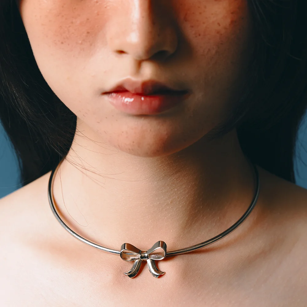 Ribbon Bangle Chain Necklace