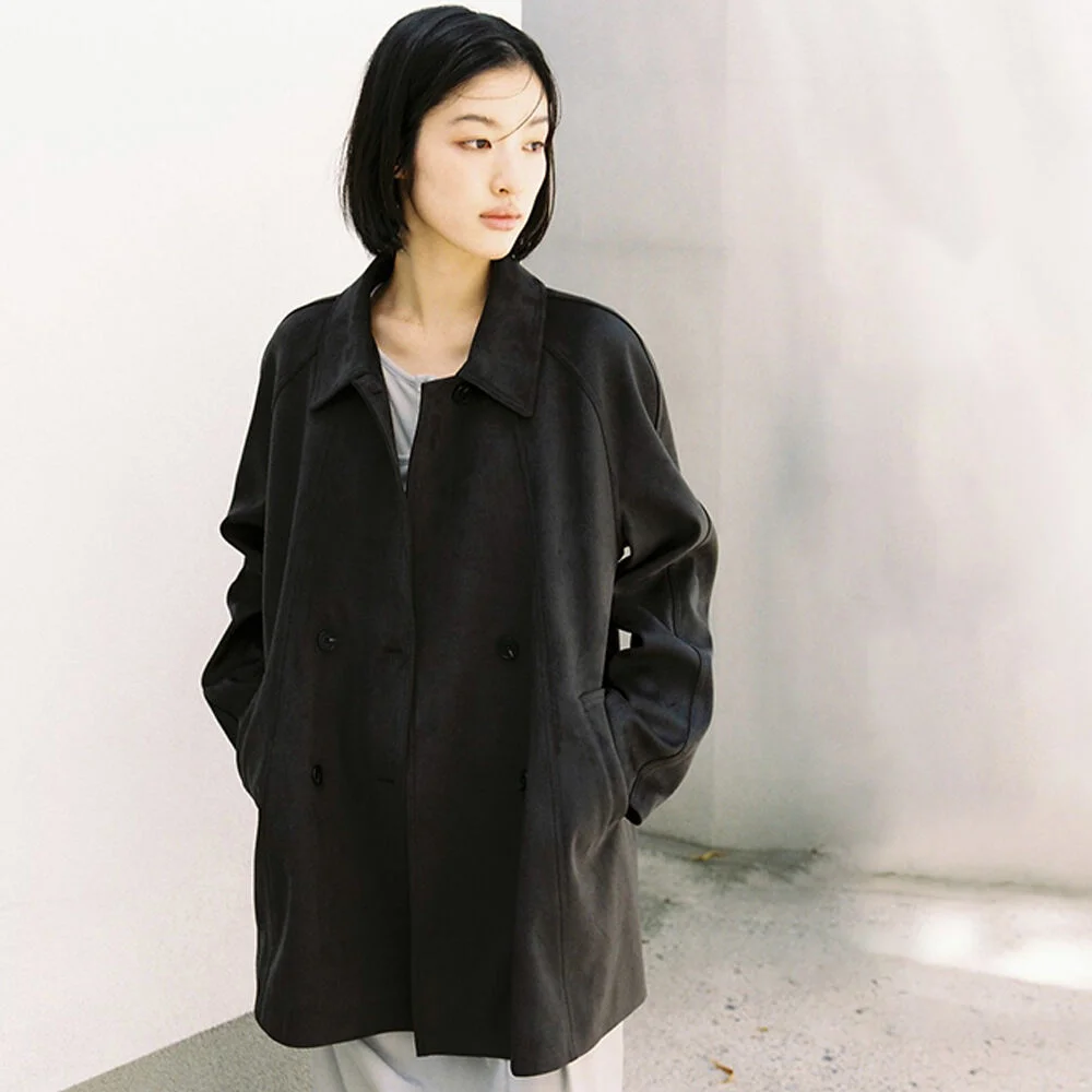 SUEDE HALF COAT