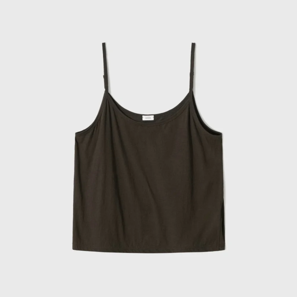 Fine Cotton Jersey Sleeveless (Brown / White / Black)