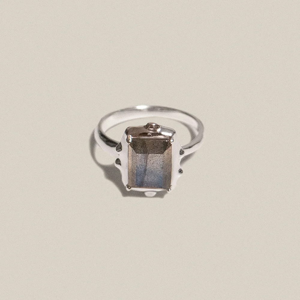 Square Labradorite Ring