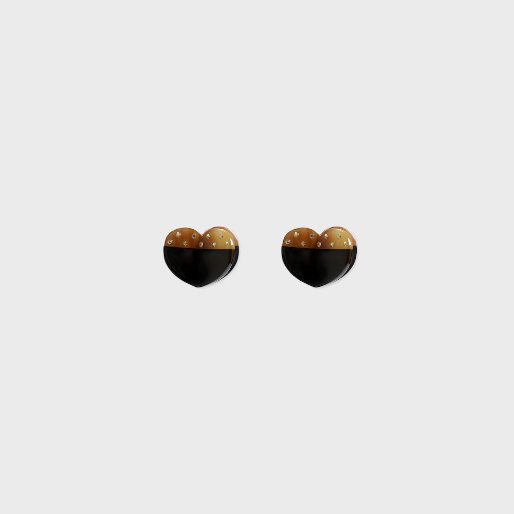 hair clip set heart acorn