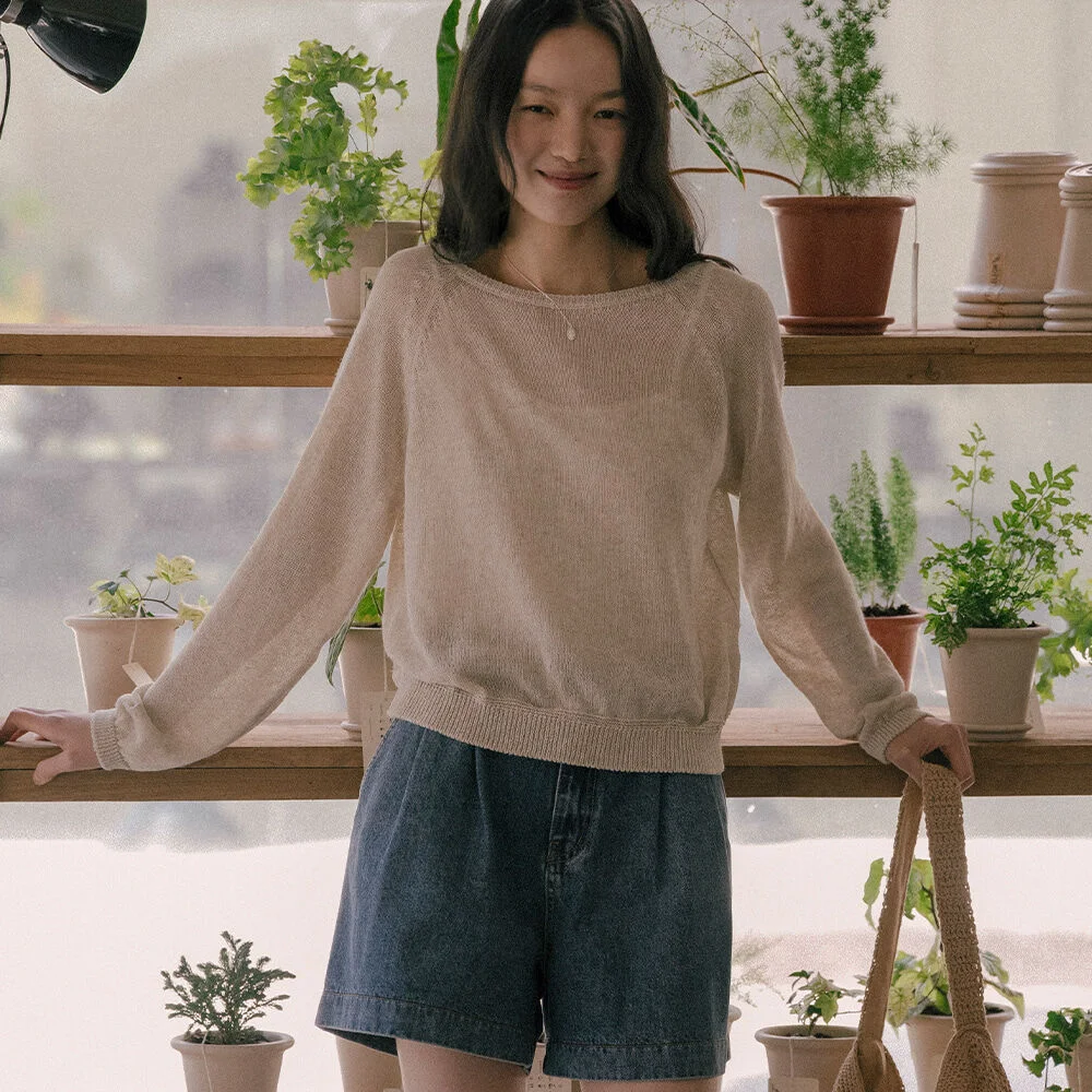 Hazel linen blended knit TISU01SW01_Beige
