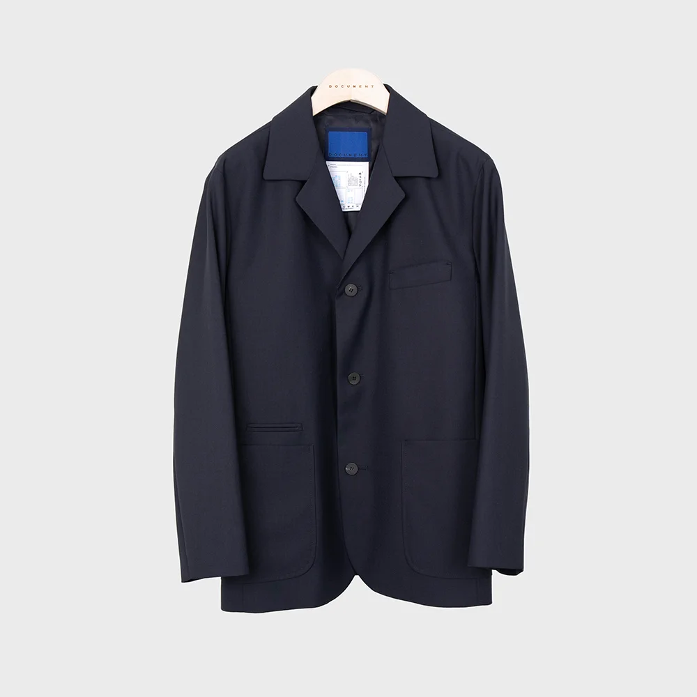 ENGLISH WOOL 3 BUTTON JACKET_NAVY