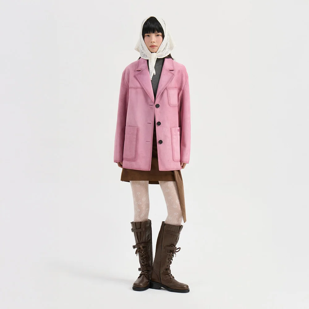Real Suede Leather Jumper (pink) LFUDW25800PIX