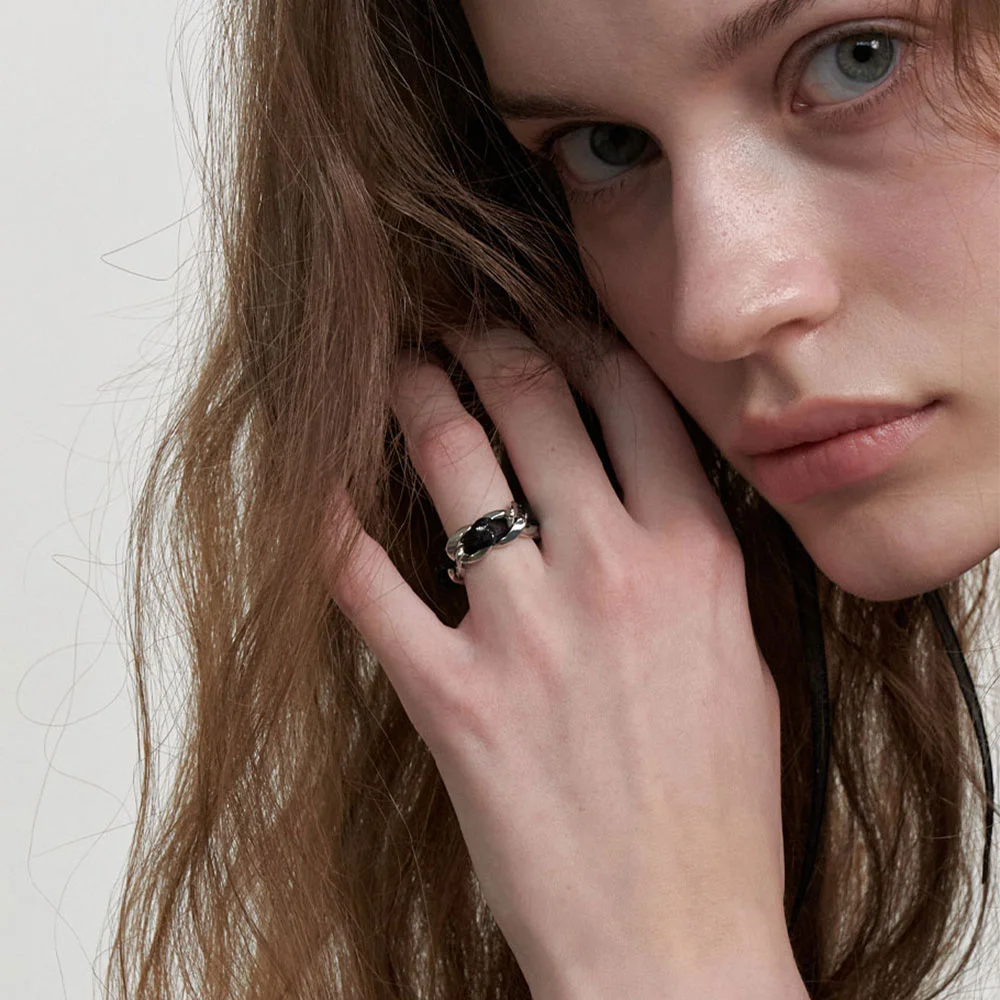 Sheer Ribbon Chain Ring (L241MRI060)